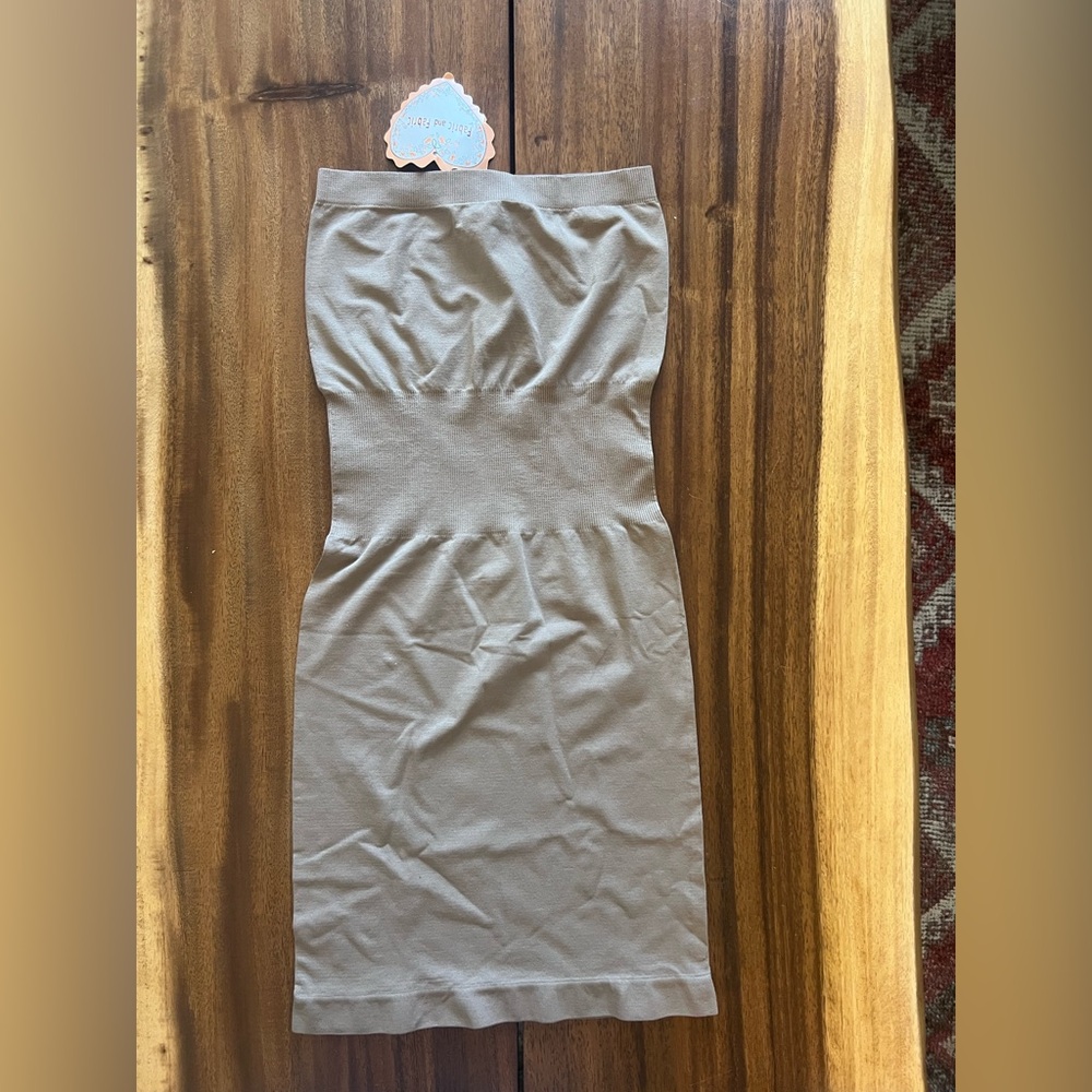 F&F Tan Cream Strapless Bodycon Chemise